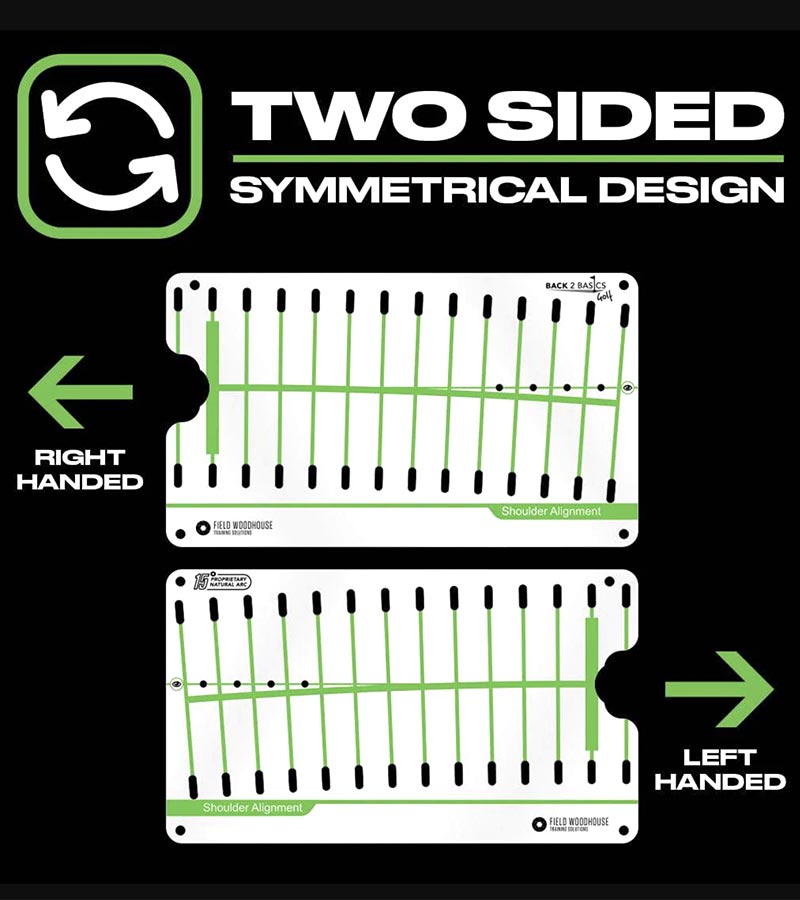 Back2Basics Pro Path Putting Mirror- showing 2 sided symmetrical design for right & left handed players