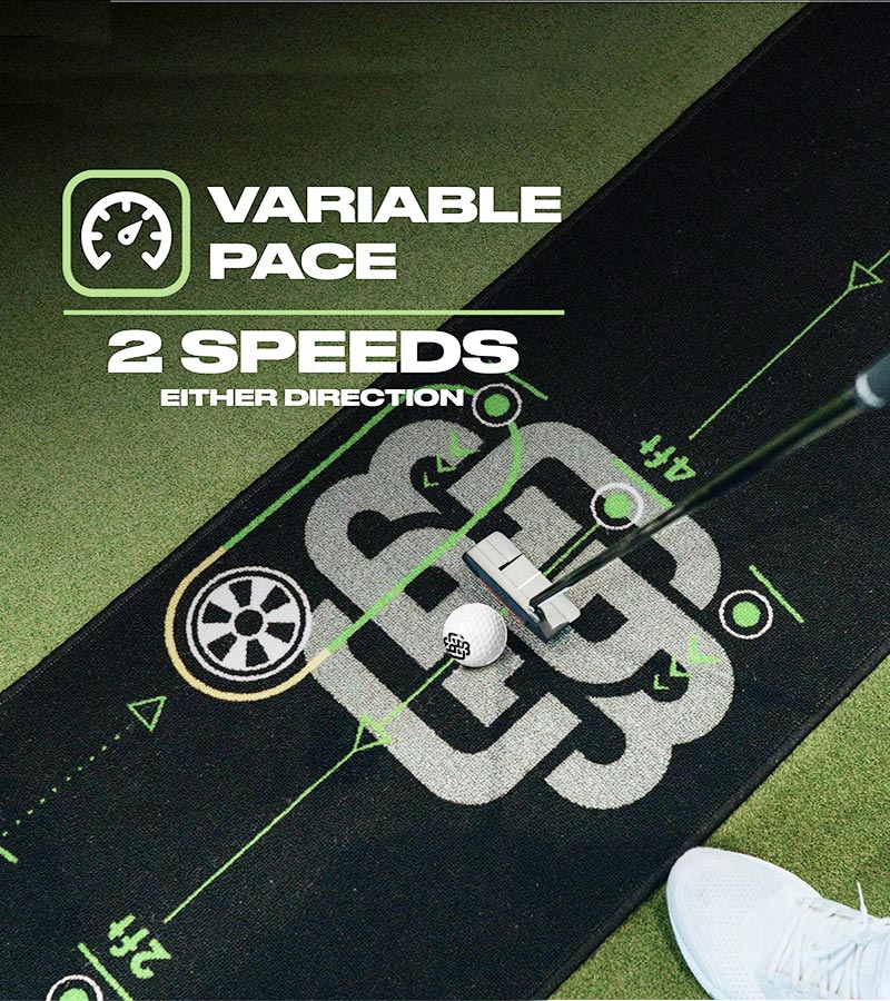 Back2Basics B2B Bundle with Putting Mat closeup of ball and blade putter