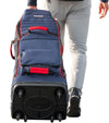 Bagboy Freestyle Travel Cover in Navy/Red being pulled by man