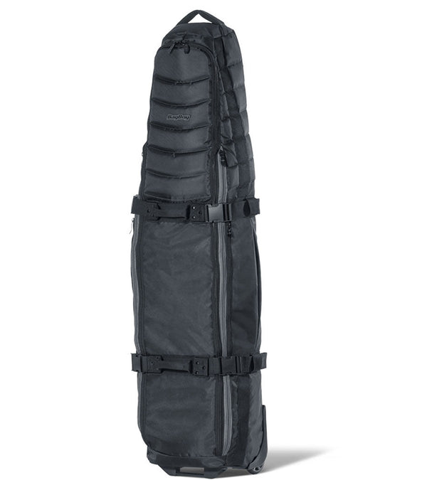 BAG BOY  ZTF Travel Bag Cover in black/charcoal detailing  standing vertically.