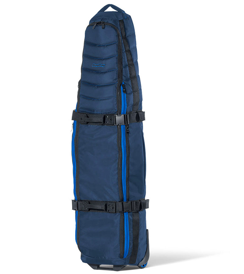 BAG BOY  ZTF Travel Bag Cover in navy/blue detailing  standing vertically.