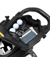 BagBoy Nitron Auto Open Golf Push Cart in Graphite/Charcoal - detail of open console section