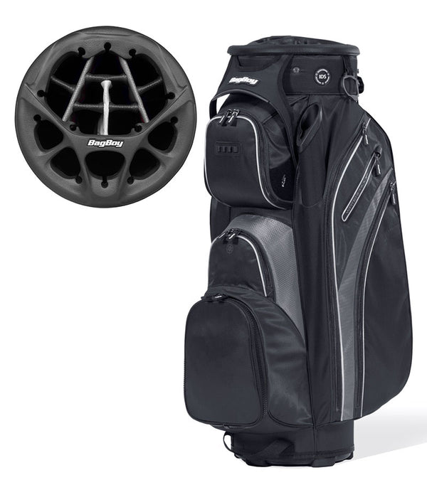 Revolver XP Cart Golf Bag  with 14-Way Club divider in Black/Charcoal/Silver