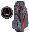 Revolver XP Cart Golf Bag  with 14-Way Club divider in Charcoal/Black/Red