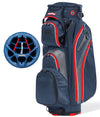 Revolver XP Cart Golf Bag  with 14-Way Club divider in Navy/Charcoal/Red