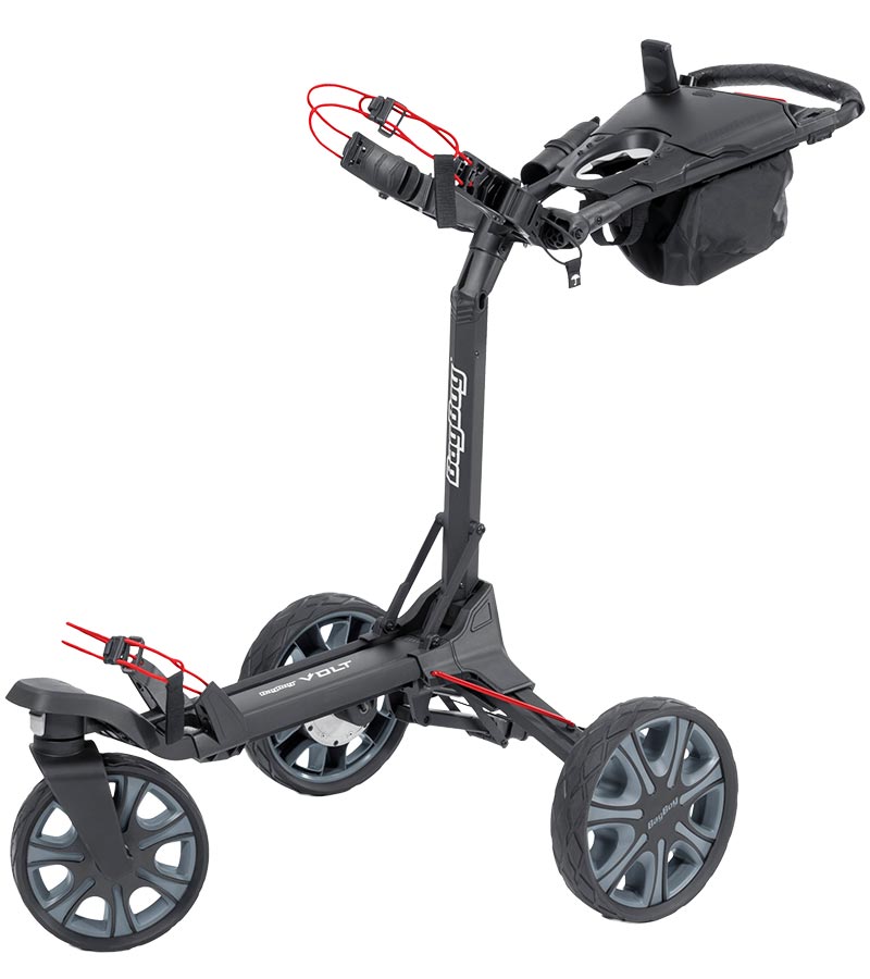 BagBoy Volt Electric Golf Cart in Matte Black/Red