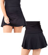 Birdie & Ace Everyday Tour Women's Golf Skort in black - front and back views