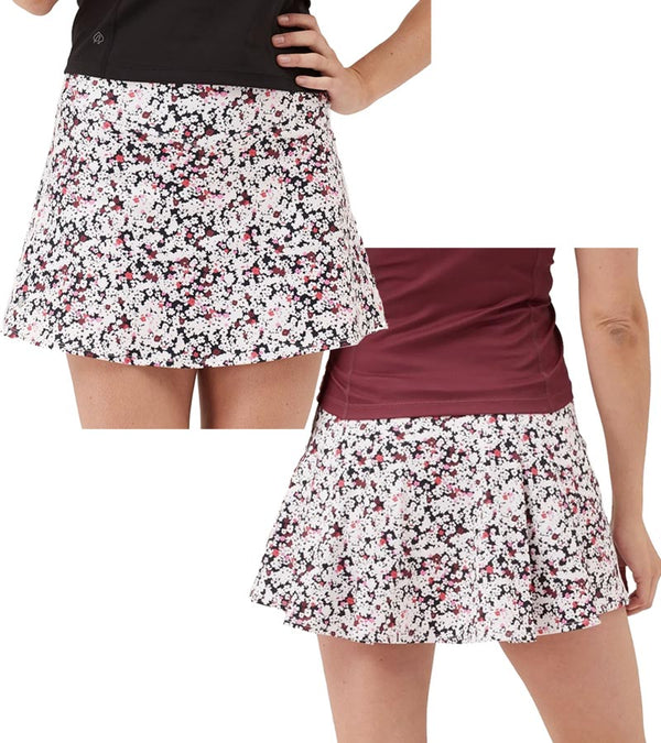 Birdie & Ace Everyday Tour Women's Golf Skort in blossom - front and back views