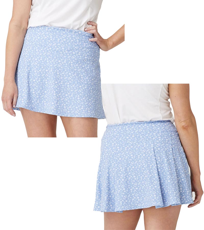 Birdie & Ace Everyday Tour Women's Golf Skort in floral breeze- front and back views