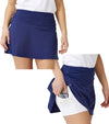Birdie & Ace Everyday Tour Women's Golf Skort in navy - front and side with pants pocket views