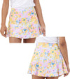 Birdie & Ace Everyday Tour Women's Golf Skort in swing-n-serve abstract floral print- front and back views