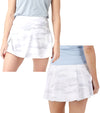 Birdie & Ace Everyday Tour Women's Golf Skort in a white camo- front and back views