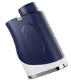 A Blue/Gray Blue Tees Series 3 Max+ Laser Rangefinder with a cylindrical body and a display screen. View side
