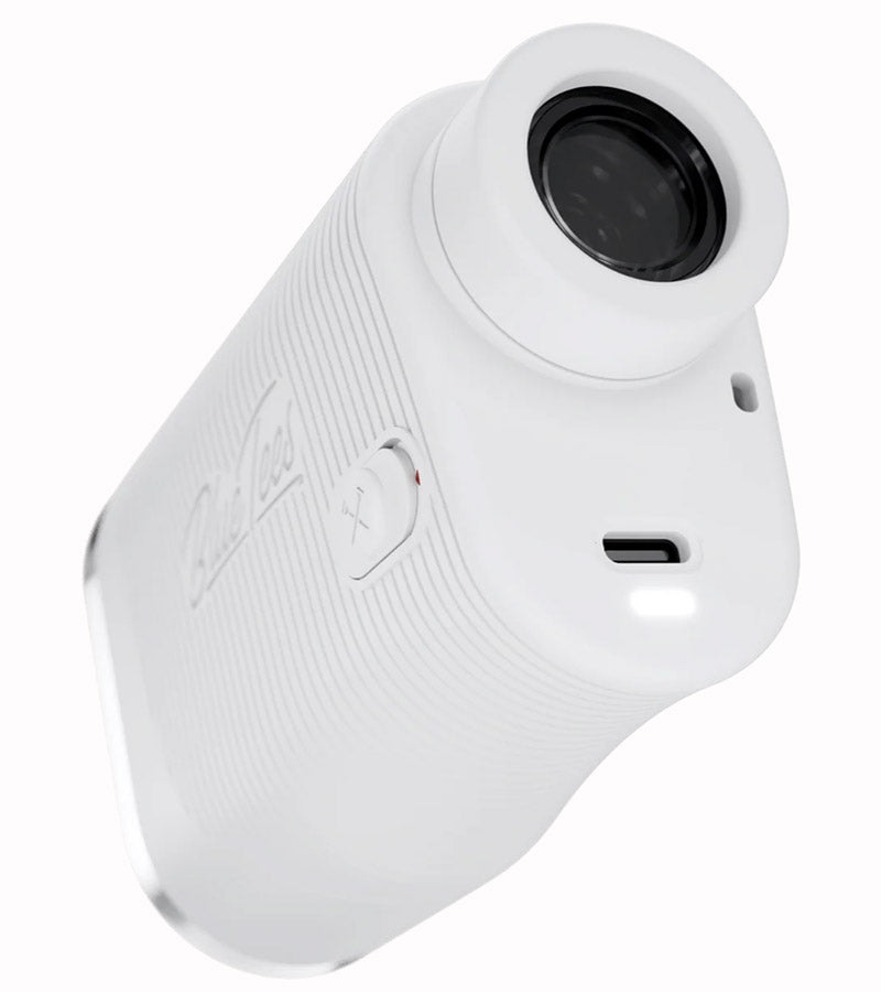 A white Blue Tees Series 3 Max+ Laser Rangefinder