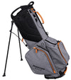 Bridgestone Premium Stand Golf Bag legs extended side 2 in Heather Gray with black and orange detailing