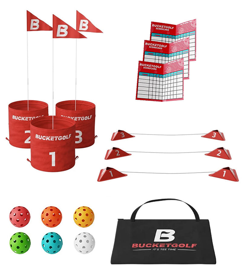 BucketGolf 3 Hole starter set with all components