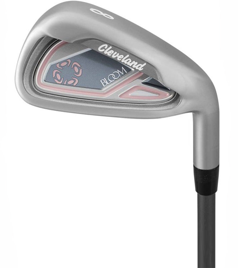 #8 Iron from the Cleveland Bloom Womens Complete Golf Set - in Black with charcoal grey & pink accents