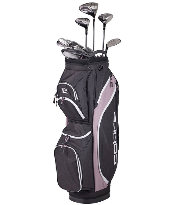 Cobra Womens Fly-XL Complete Set 2024 Cart Bag in black/ pink color combination
