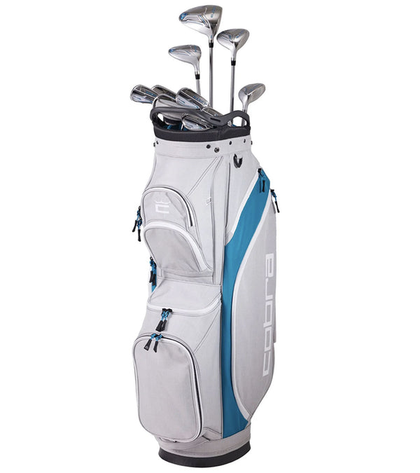 Cobra Womens Fly-XL Complete Set 2024 Cart Bag silver/blue combination.