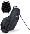 Datrek Go Lite Hybrid Golf Stand Bag legs extended with top divider view next to bag in Black.