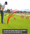 Gosports Chipster Range 3-Piece Golf Chipping Nets Practice System- golfer practicing on golf course