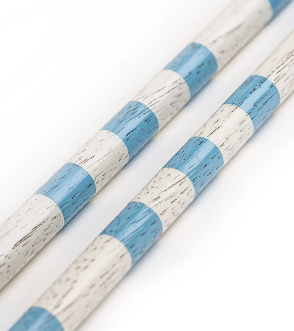 HazyGolf Alignment Sticks – Carolina Blues- closeup of pair of sticks