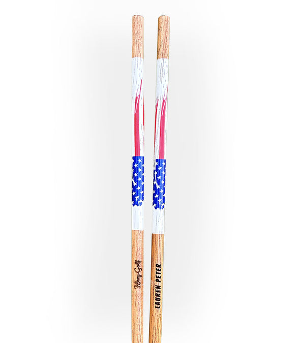 Hazy Golf Alignment Sticks – Stars and Stripes - pair vertical