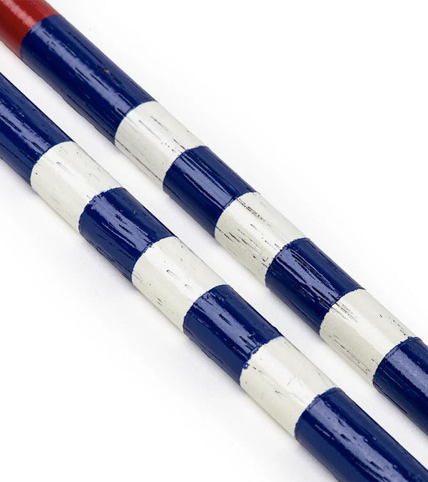 HazyGolf Alignment Sticks – The Patriot- closeup of a pair at an angle