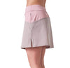 Inphorm MAI 17" Wrap Golf Skirt in Dusty Pink/Latte - partial model - left side view