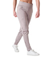 Inphorm BAILA Womens Golf Pants 29" inseam in Latte- partial model with a 3 quarter front view-walking