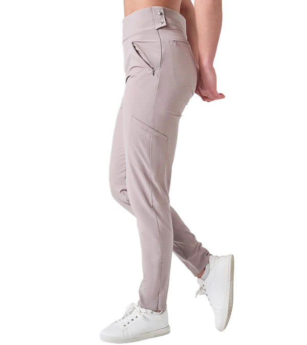 Inphorm BAILA Womens Golf Pants 29" inseam in Latte- partial model side view