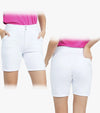 inPhorm Camila Womens Golf Shorts - in white with front and back view