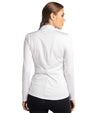 inPhorm Classic Blythe Women’s Jacket in white- model back view