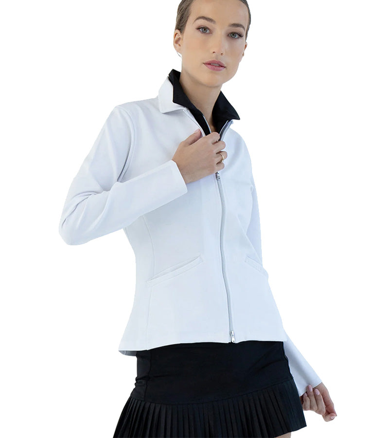 Inphorm Women's Active Golf Jacket in white - 3quarter view