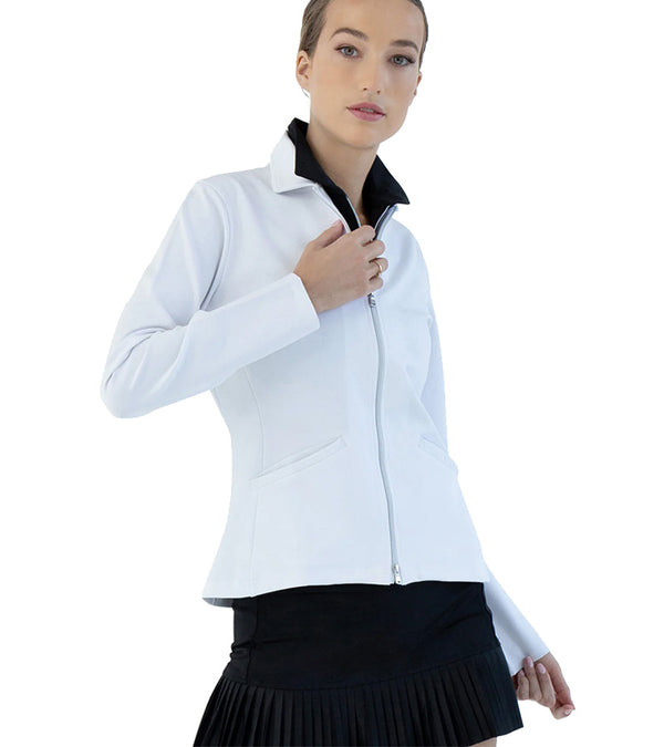 Inphorm Women's Active Golf Jacket in white - 3quarter view