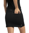 Inphorm BAILA 15" Golf Skirt in black -partial model 3quarter back view.