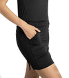 Inphorm BAILA 15" Golf Skirt in black -partial model right side view.