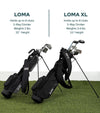 Comparison between the Sunday Golf Loma and the Sunday Golf Loma XL Carry Golf Bag
