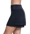 Lucky in Love Laser Bloom Womens Golf Skort 17.5" in black - partial model side view
