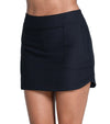 Lucky in Love Pace Pocket Golf Skort 17.5" in black- partial model front view
