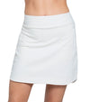Lucky in Love Pace Pocket Golf Skort 17.5" in bone partial model front view