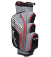 MacGregor Golf Mac 2.0 Heather Cart Bag in heather gray with black, red and white details -side view 2