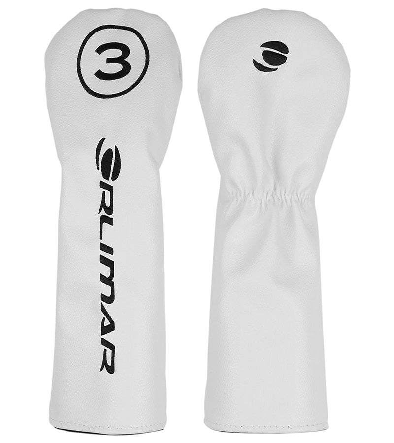 Orlimar Escape HL Womens Fairway Wood #3 - white club head cover- front and back with black lettering