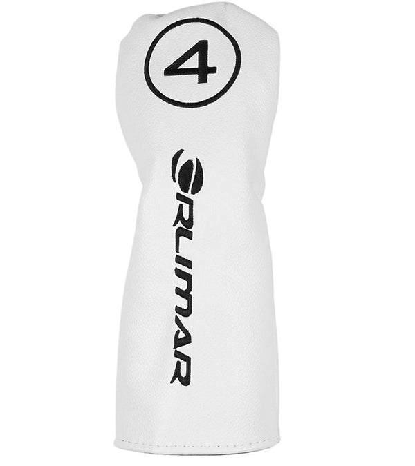 Orlimar Escape HL Womens Titanium Hybrid Irons-#4 hybrid iron headcover in white with black lettering