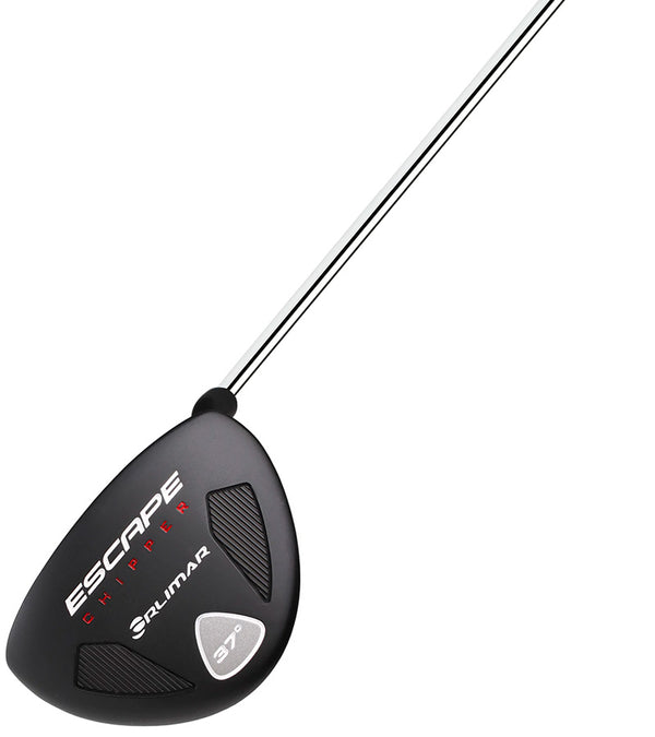 Orlimar Escape Mallet Chipper with a 37° loft in Black - bottom view showing rounded, teardrop-shaped sole of the club head.