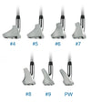 Orlimar Golf Stratos Senior's Hybrid  Iron Set - showing with angle of all 7 clubs side view