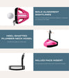 Orlimar Tangent T3 Women’s Mallet Putter in Pink/Black - Illustration showing 3 different features
