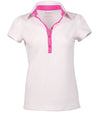 Pirdie June Daly Womens Golf Polo - front view in Dusty Rose