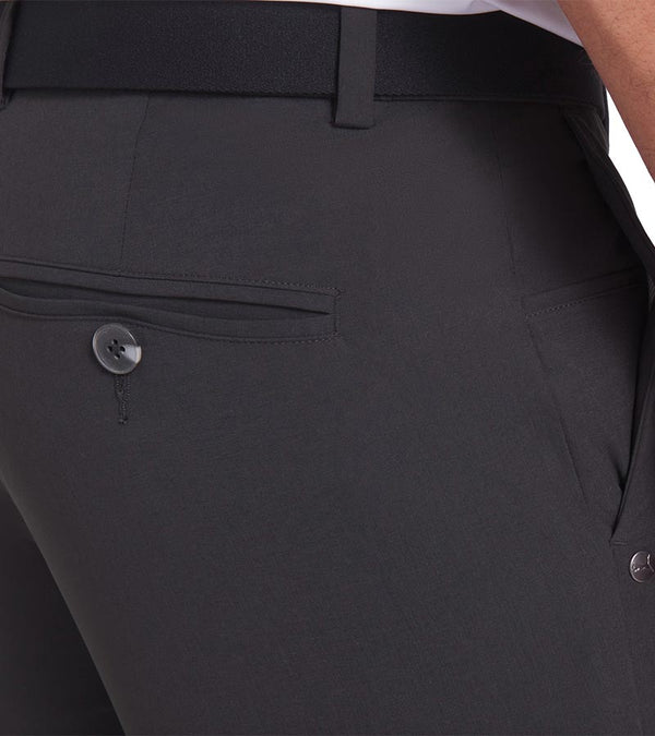 Puma 101 Avant Mens Golf Pants in Puma Black - closeup of back pocket with button