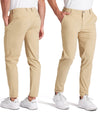 101 EVO Mens Golf Pants in Prairie Tan - model front & back views
